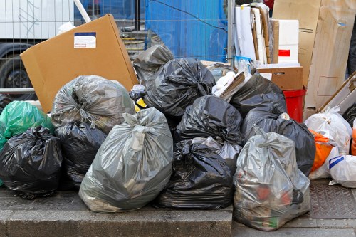 Workers managing demolition waste in Pimlico